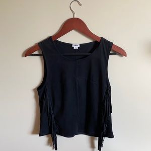 Suede Fringe Top
